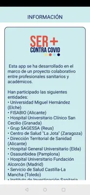 Ser+ contra COVID19 android App screenshot 1